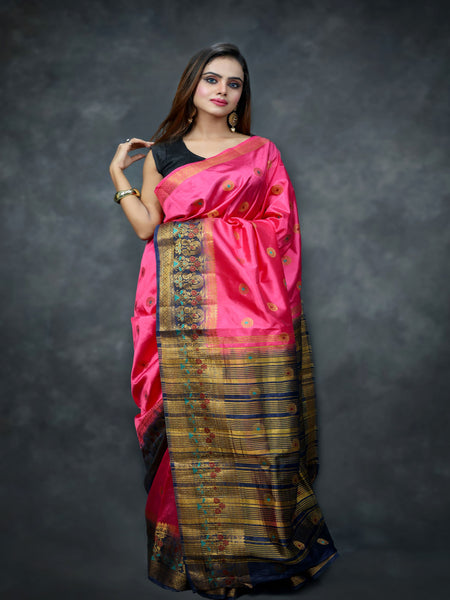 Reena Dwivedi In Banarsi Silk Saree. Available In 2 Colours.