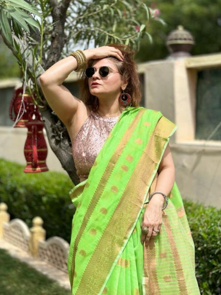 Naveena Kapoor In Chanderi Cotton Silk Saree