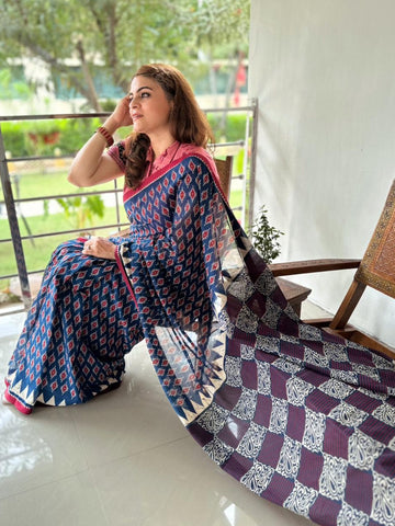 Naveena Kapoor In Ajrakh Cotton Saree