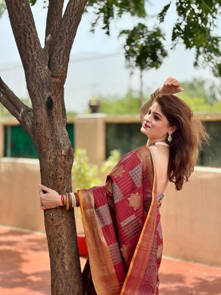 Naveena Kapoor In Chanderi Cotton Silk Designer Saree With Matching Pallu