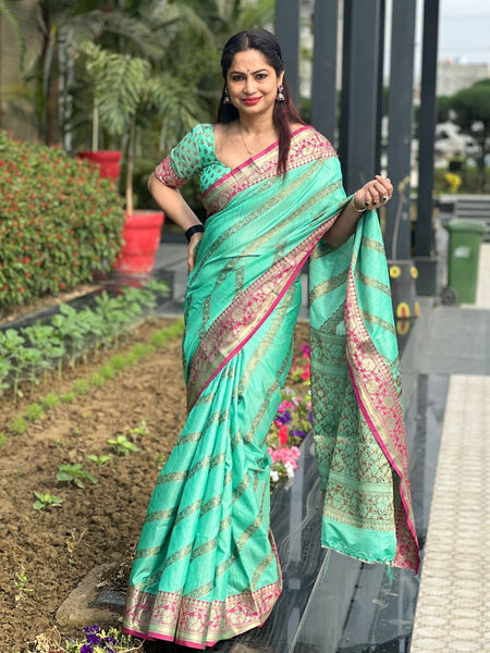 Reena Dwivedi In Banarsi Silk Designer Saree. Available In 6 Colours.