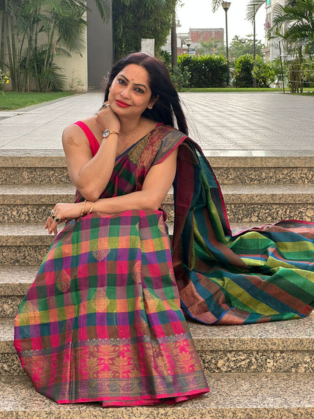 Reena Dwivedi In Banarsi Dupion Silk Saree With Matching Pallu