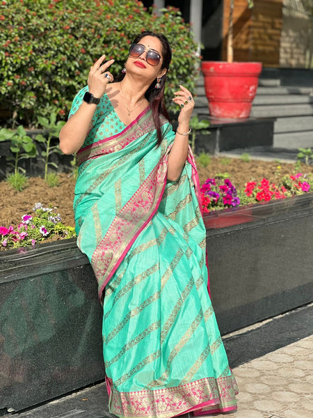 Reena Dwivedi In Banarsi Silk Designer Saree. Available In 6 Colours.