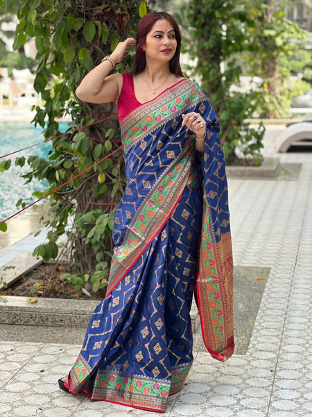 Reena Dwivedi In Banarsi Silk Saree. Available In 6 Colours