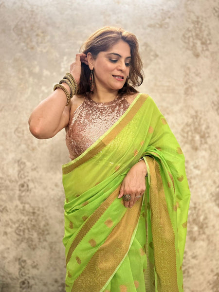 Naveena Kapoor In Chanderi Cotton Silk Saree