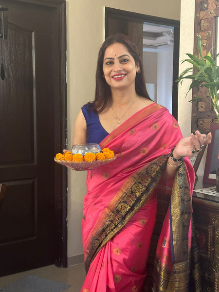 Reena Dwivedi In Banarsi Silk Saree. Available In 2 Colours.