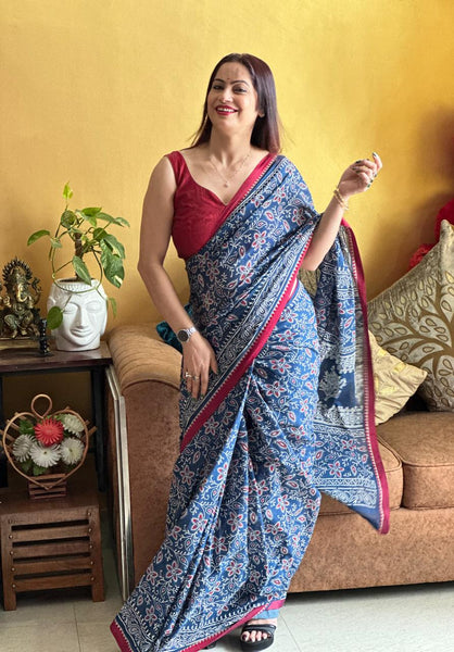 Reena Dwivedi In Ajrakh Cotton Saree