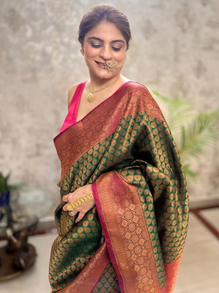 Naveena Kapoor In Kanjivaram Silk Saree. Available In 3 Colours