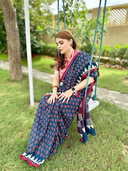 Naveena Kapoor In Ajrakh Cotton Saree