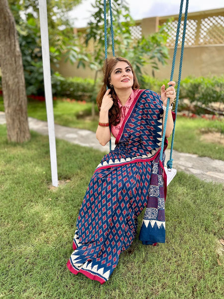 Naveena Kapoor In Ajrakh Cotton Saree