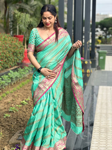 Reena Dwivedi In Banarsi Silk Designer Saree. Available In 6 Colours.