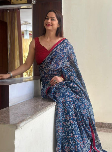 Reena Dwivedi In Ajrakh Cotton Saree