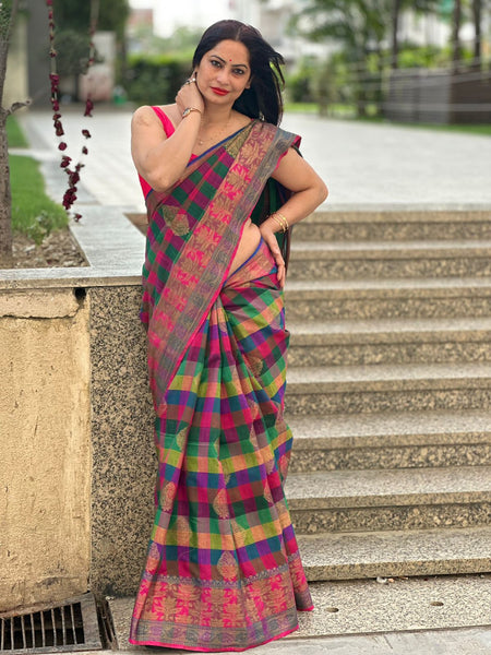 Reena Dwivedi In Banarsi Dupion Silk Saree With Matching Pallu