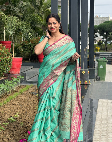 Reena Dwivedi In Banarsi Silk Designer Saree. Available In 6 Colours.