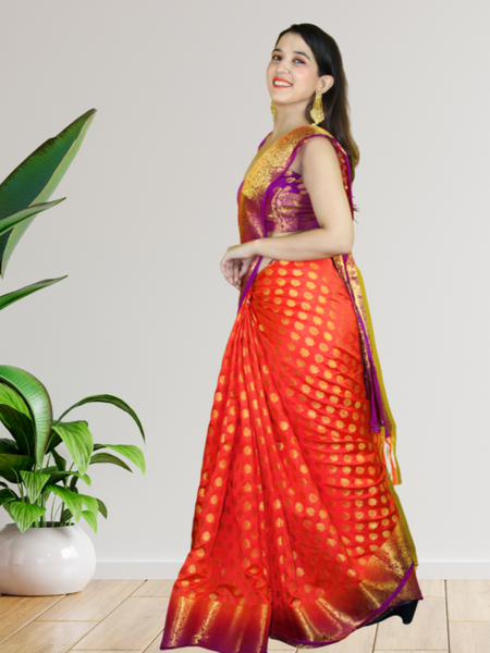 Lavi Raj In Banarsi Silk Saree. Available In 5 Colours