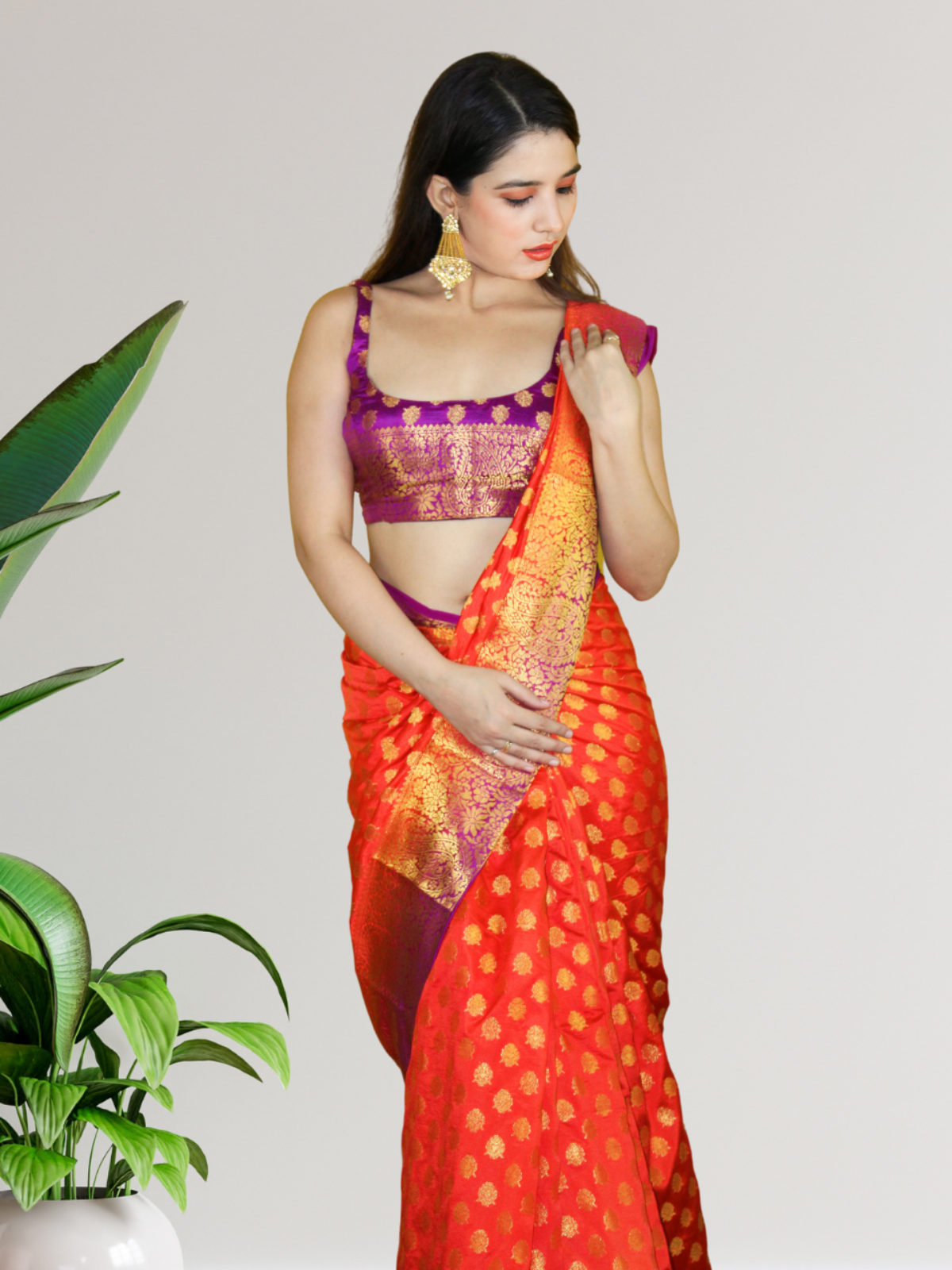 Lavi Raj In Banarsi Silk Saree. Available In 5 Colours