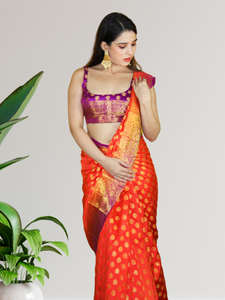 Lavi Raj In Banarsi Silk Saree. Available In 5 Colours