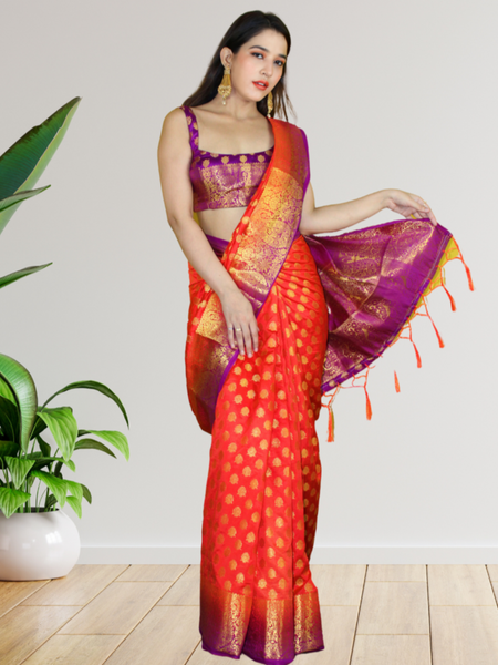 Lavi Raj In Banarsi Silk Saree. Available In 5 Colours