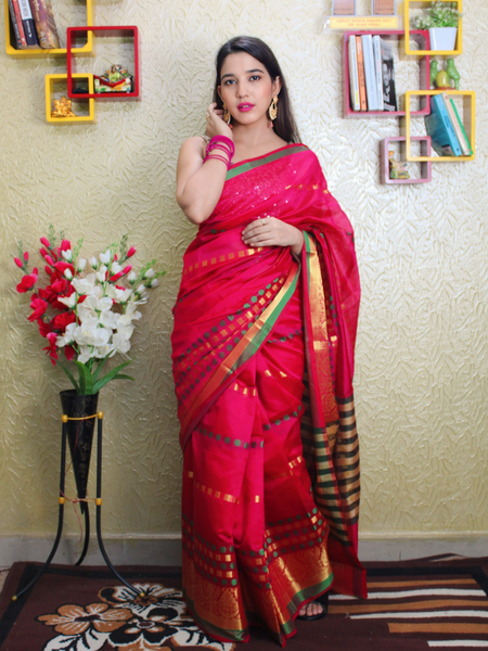 Lavi Raj In Chanderi Cotton Silk Designer Saree. Available In 2 Colours