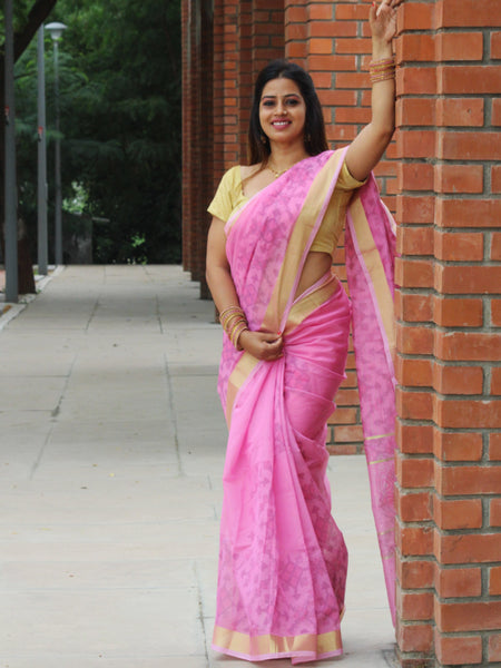 Megha Rathod In Chanderi Cotton Silk Self Design Saree