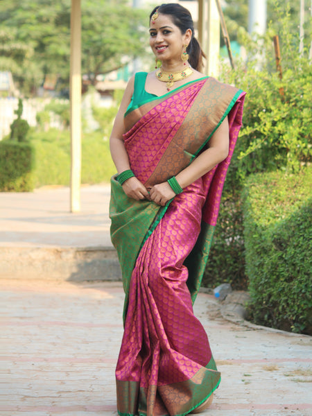 Megha Rathod In Kanjivaram Silk Saree. Available In 2 Colours.