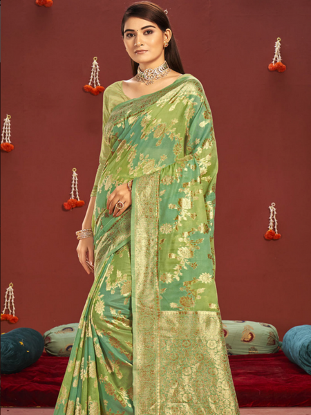 Reena Dwivedi In Banarsi Cotton Silk Designer Saree. Available In 6 Colours.