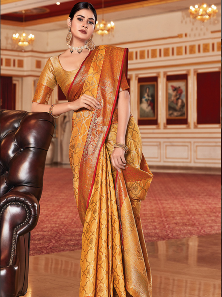 Reena Dwivedi In Banarsi Saree. Available In 6 Colours.