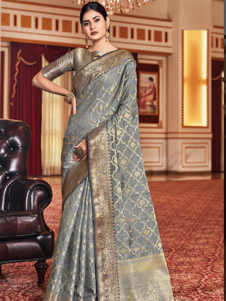 Reena Dwivedi In Banarsi Saree. Available In 6 Colours.