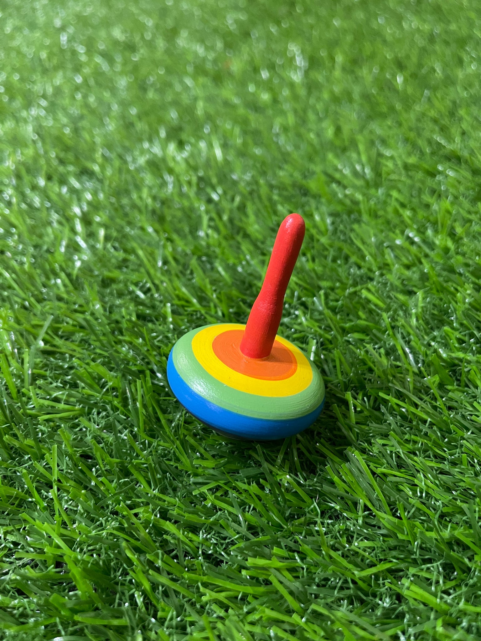 Wooden Spinning Top - Rainbow Colour