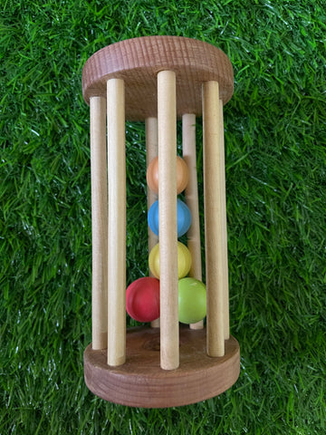 Wooden Rattle - Montessori Ball Cylinder Rolling Drum
