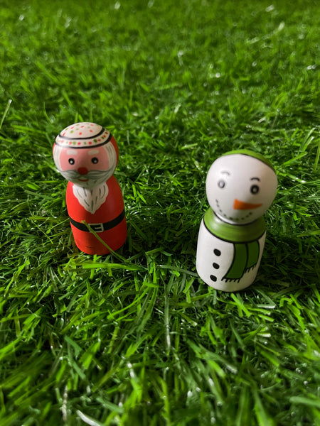 Wooden Santa And Snow Man