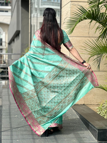 Reena Dwivedi In Banarsi Silk Designer Saree. Available In 6 Colours.