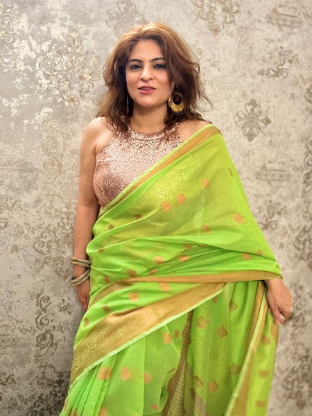 Naveena Kapoor In Chanderi Cotton Silk Saree