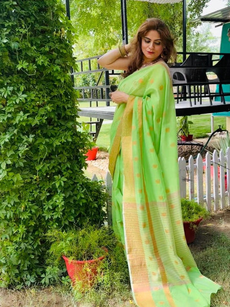 Naveena Kapoor In Chanderi Cotton Silk Saree