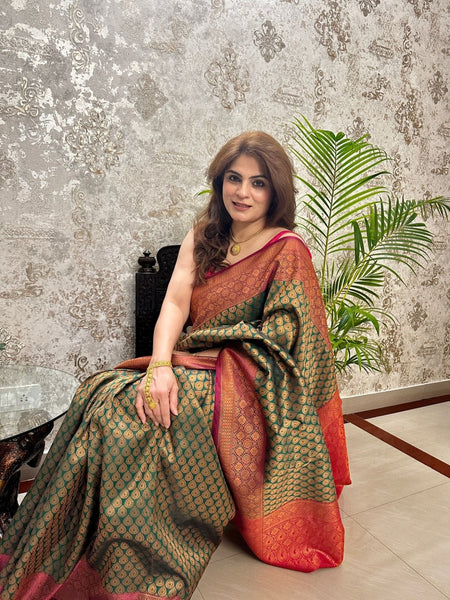 Naveena Kapoor In Kanjivaram Silk Saree. Available In 3 Colours