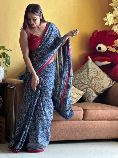 Reena Dwivedi In Ajrakh Cotton Saree