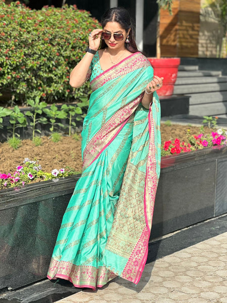 Reena Dwivedi In Banarsi Silk Designer Saree. Available In 6 Colours.