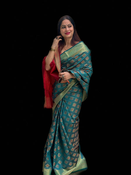 Reena Dwivedi In Patola Silk Saree. Available In 8 Colours.