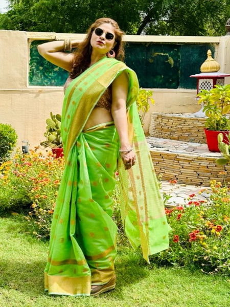 Naveena Kapoor In Chanderi Cotton Silk Saree