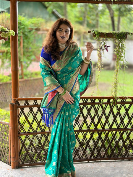 Naveena Kapoor In Banarsi Silk Saree. Available In 6 colours