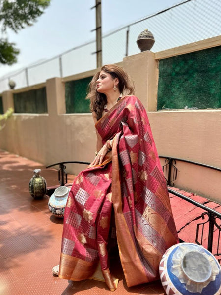 Naveena Kapoor In Chanderi Cotton Silk Designer Saree With Matching Pallu