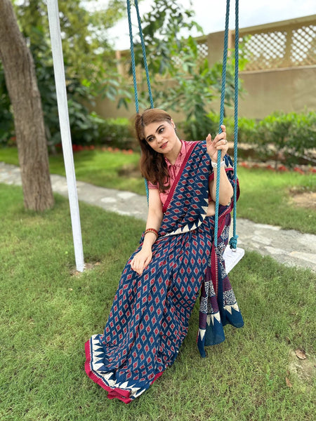 Naveena Kapoor In Ajrakh Cotton Saree