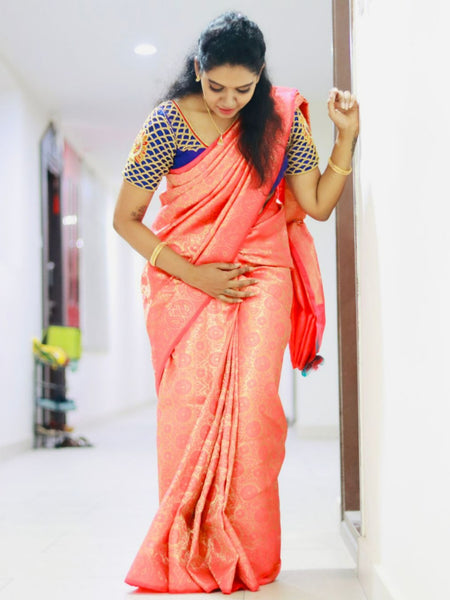 Roopa Mohan In Kanjivaram Silk Designer Saree. Available In 2 Colours.