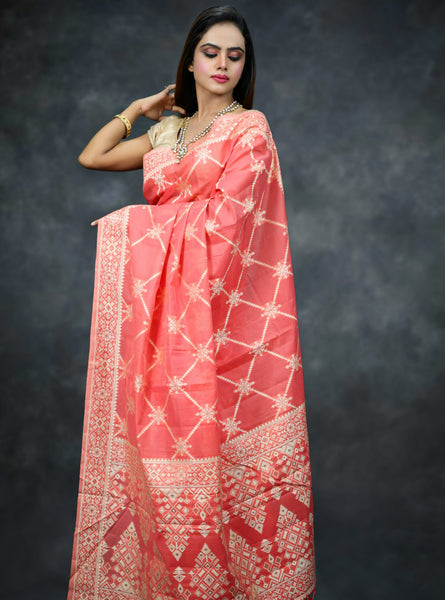 Reena Dwivedi In Banarsi Blended Cotton Silk Saree. Available In 4 Colours.