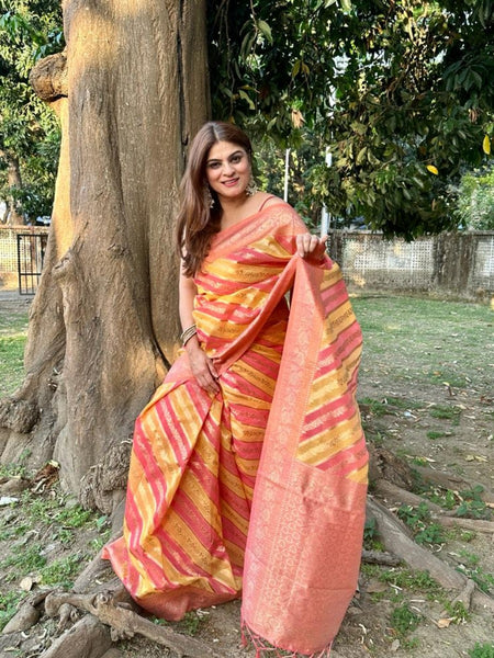 Naveena Kapoor In Banarsi Saree. Available in 6 Colours