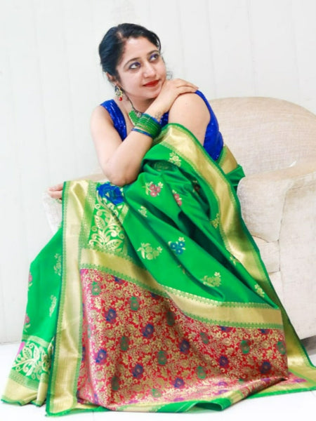 Ramya Pathak In Banarsi Silk Saree. Available In 6 Colours.