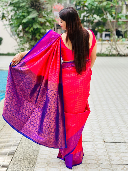 Reena Dwivedi In Kanjivaram Silk Saree. Available In 6 Colours.