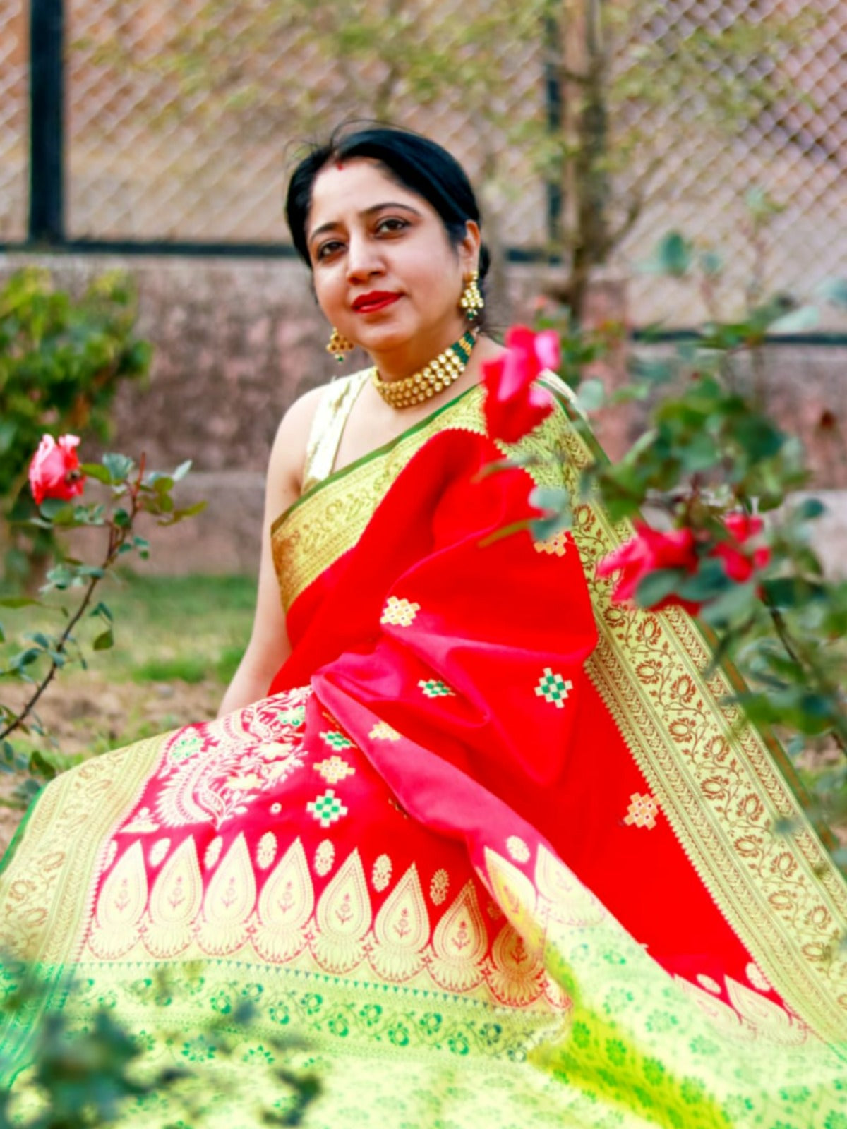 Ramya Pathak In Banarsi Silk Saree. Available In 2 Colours.