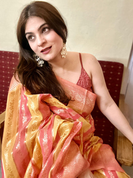 Naveena Kapoor In Banarsi Saree. Available in 6 Colours