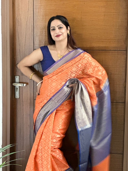 Reena Dwivedi In Banarsi Georgette Silk Sari. Available In 3 Colours